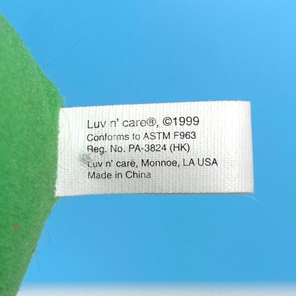 Vintage Nuby Luv n' Care Frog Baby Rattle Crinkle Sound 10" Plush Stuffed Animal - Picture 7 of 7